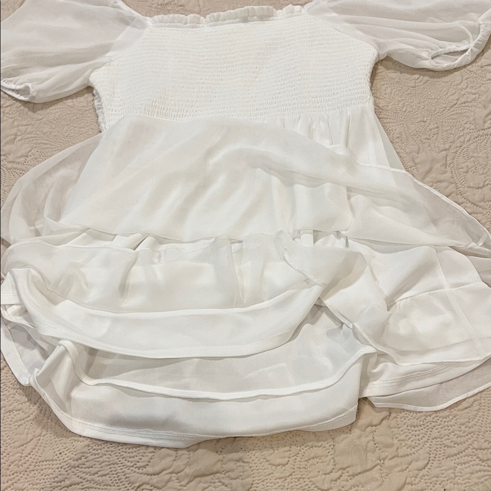 Altar'd State White Puff Sleeve Mini Dress - Picture 11 of 12